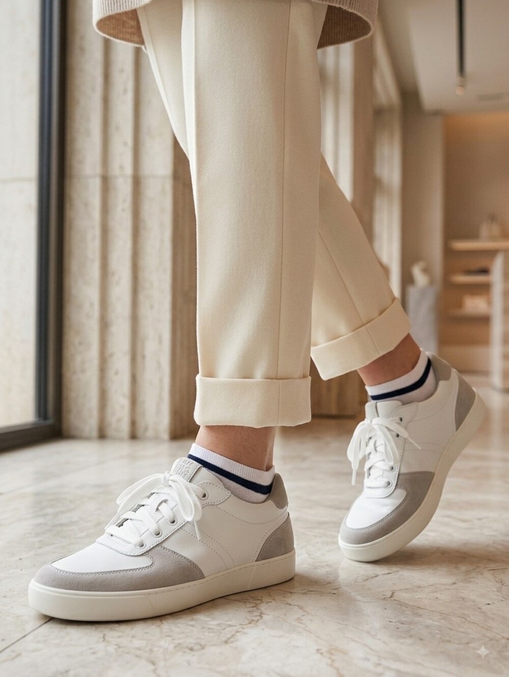 NWT Naturalizer 9.5 Modern Contemporary Academia Tennis Prep Leather Sneakers